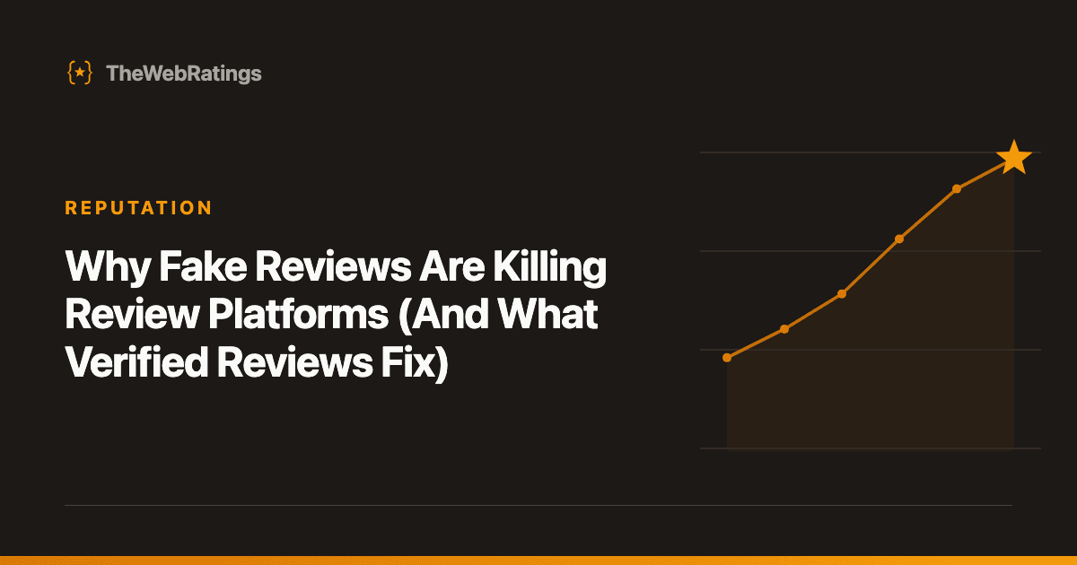 Why Fake Reviews Are Killing Review Platforms (And What Verified Reviews Fix) — illustrated cover